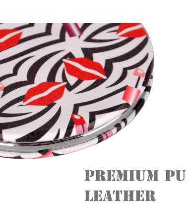 Compact Vanity Makeup Mirror for Women Girls Red Elegant Travel Cosmetic Mirrors for Pocket Purse Wallet Handbag Portable Magnifying Handheld Small Mirror - Buy Online on SooperMarket.com