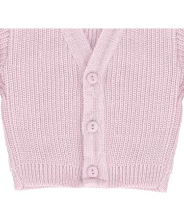 Premature Baby Knit Cardigan | Ribbed Knitwear for Boys & Girls | Made in Portugal | Pink 3-5 lb - Buy Online on SooperMarket.com