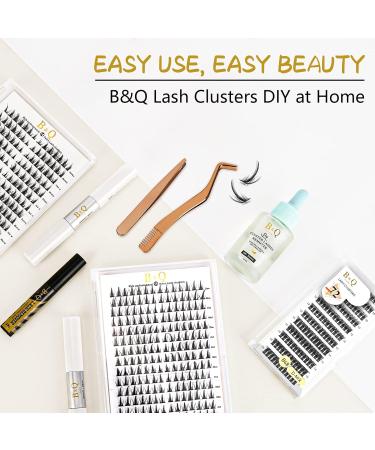 72 B&Q D Curl Cluster Lashes | Natural DIY Soft Eyelash Extensions - 12mm D-12 UK-FD-B48 - Buy Online on SooperMarket.com