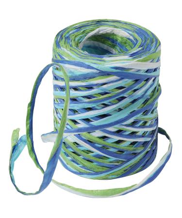 Yzzsjc 656 Feet Colored Paper Raffia Ribbon Colored Packing Paper String Perfect for Gift Wrapping Gift Box Packing Party Decor and Craft Projects (Blue)
