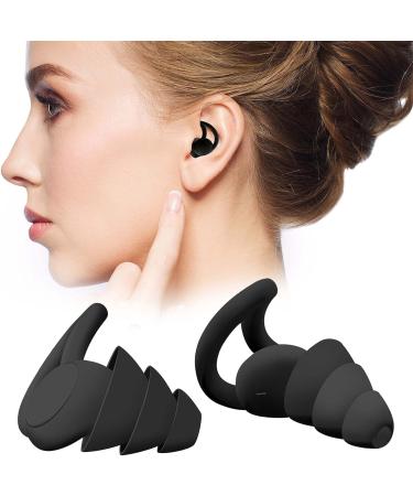 Sleeping Noise Cancelling Ear Plugs - Reusable Silicone, Washable, Hearing Protection for Sleep, Snoring, Work, Travel, Concert, Motorcycle - Black - Buy Online on SooperMarket.com