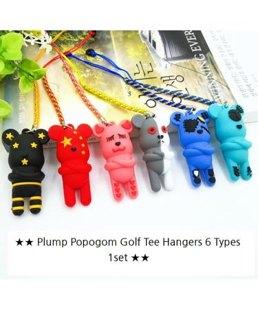 HiHaru TongTong Popogom Golf Tee Hanger Set - 6 Types (6pcs) | Putter Keeper Buddy Butterfly Caddy Supplies & Cover Holder - Buy Online on SooperMarket.com