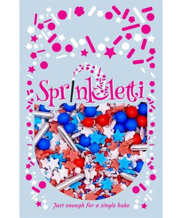 Sprinkletti - Stars and Stripes- 30g Cake Topper Sprinkles - Chocoballs Rods Balls Strands And Sugar Star Shapes - Edible Cake Decorations - Birthday Cake Sprinkles 30g Stars and Stripes - Buy Online on SooperMarket.com
