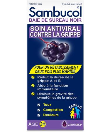 Sambucol Black Elderberry Anti-Viral Flu Care | Quickly Relieves Cold & Flu Symptoms | Immune Support & Antioxidant | Ideal for Families | Syrup 230 mL blue Anti-Viral Flu Care 230 ml (Pack of 1) - Buy Online on SooperMarket.com