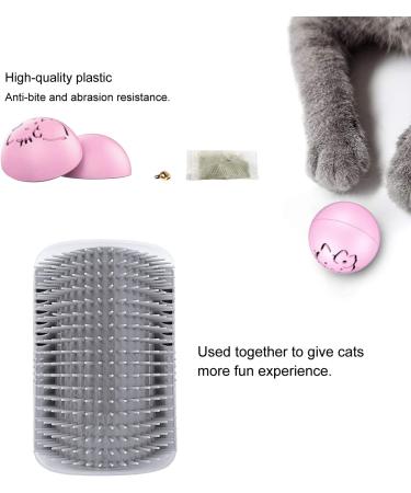 JEEZAO 2 Pack New Version Long Cat Self Groomer Wall Corner Grooming Brush Cat Massage Comb Scratcher with Catnip Bag and Ball Lengthen Comb Teeth (gray) - Buy Online on SooperMarket.com