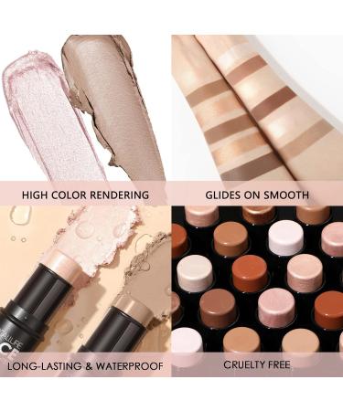 2 PCs Contouring Stick Set - Cream Bronzer & Highlighter for Flawless Makeup | Long-lasting Face & Neck Contouring Pen (Fair-0509) - Buy Online on SooperMarket.com