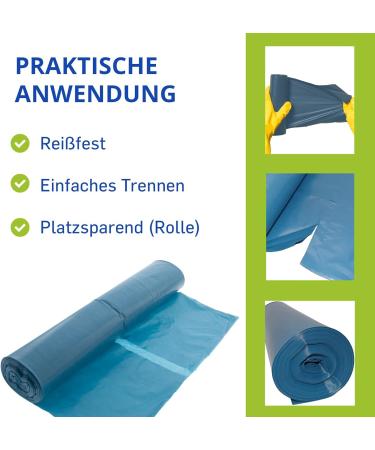 Hossis Wholesale 120L Blue Garbage Bags - Tear-Resistant 39my 25-Pack for Home Garden & Catering Waste - Buy Online on SooperMarket.com