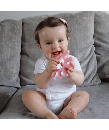 Buy Silicone Teething Bite Ring for Babies - 2-Pack | Toddler Teeth Relief | Perfect Shower Gifts - Green & Pink - Buy Online on SooperMarket.com