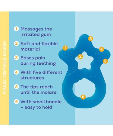 Dentistar Bei ring 2 Set - Baby Teether for 3 Months+ - Soft Dental Aid & Massage Ring - Made in Germany - Blue - Buy Online on SooperMarket.com
