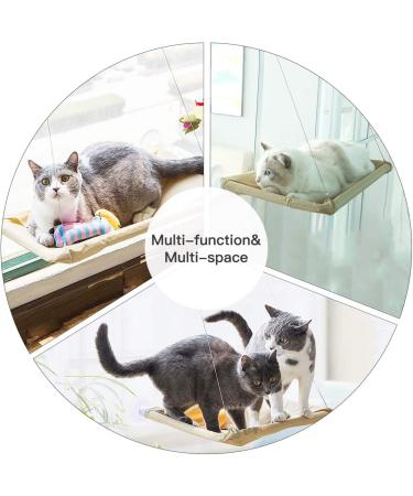 CLKHOWL Large Cat Window Perch Hammock Seat - Safety Resting Bed for Indoor Cats | Heavy-Duty Suction Cups, Breathable Mesh, Washable, Durable Frame - Buy Online on SooperMarket.com