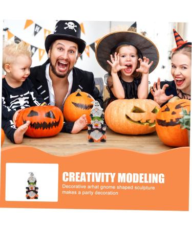 GANAZONO 2pcs Resin Halloween Pumpkin Halloween Resin Gnome Statue Halloween Swedish - Buy Online on SooperMarket.com
