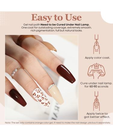 Modelones Gel Nail Polish 15ML Neutral Nude Gel Polish Color Soak Off LED Skin Tone Brown Color Nail Gel Polish Long Wear Nail Art Manicure at Home Gift - Buy Online on SooperMarket.com