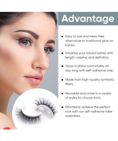 3 Pairs Reusable Self-Adhesive Eyelashes - Waterproof & Natural Look - Easy to Apply - Buy Online on SooperMarket.com