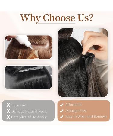 KooKaStyle Dark Brown 20 Inch Long Wavy Clip-in Hair Extensions for Women - 4pcs Thick Hairpiece for Full Head - Buy Online on SooperMarket.com