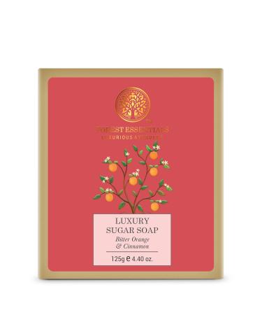 Buy Forest Essentials Luxury Sugar Soap Bitter Orange & Cinnamon - 125g | Premium Natural Ingredients for Skin Care | International Shipping Available - Buy Online on SooperMarket.com