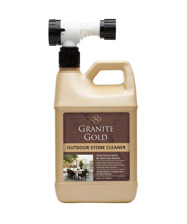 Granite Gold Stone Outdoor Cleaner, Attaches to Hose to Deep Clean Natural Concrete Patios, Decks, Driveways-Made in the USA, 64 Ounces, 64 Fl Oz