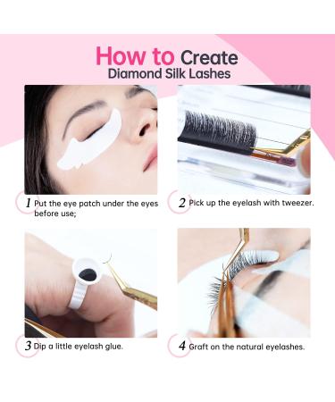 Shop WeiMB Single Eyelashes - 1:1 Glossy Silk Volume Extensions | D-Curl 0.07mm Thickness | 4 PCs (11mm-11mm-12mm-12mm) - International Shipping - Buy Online on SooperMarket.com