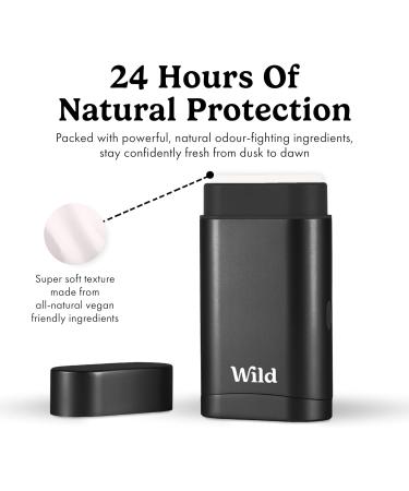 Wild - Mens Natural Refillable Deodorant Starter Kit - Black Case with Fresh Cotton & Sea Salt Ocean Mist & Thunderstorm Scents - Long Lasting Protection - Aluminium Free - Vegan & Eco-Friendly - Buy Online on SooperMarket.com
