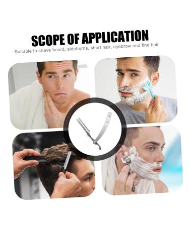 Mikinona Eyebrow Shaping Tool - Premium Manual Razor for Men's Grooming | Face & Beard Shaver Steel Folding Razor for Perfect Hairdressing - Buy Online on SooperMarket.com