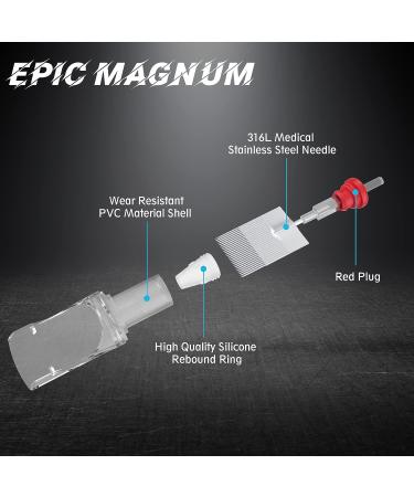 EZTAT2 EPIC 49RM Large Curved Magnum #12 Tattoo Cartridge Needles - 8Pcs Disposable Round Magnum Shaders for Professional Tattoo Machine Supply - Buy Online on SooperMarket.com