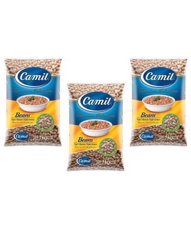 3 x Camil Brazilian Pinto Beans 1Kg | Premium Selection | Frijol Haricots Feijao Carioca | GMO Free | Naturally Gluten Free | Vegan | High Fibre & Protein