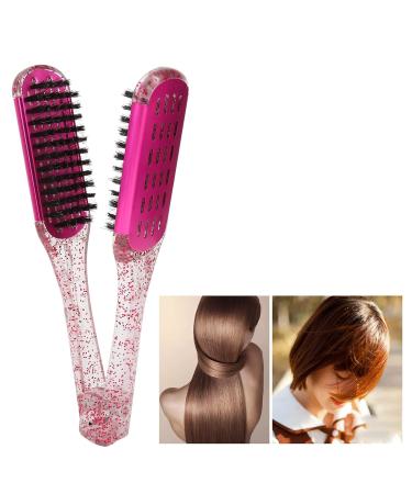 Buy Hair Straightening Splint Comb for Women | Double-Sided Clamp Brush | High-Temperature Resistant Tool for Home Salon | Rose Red Color - Buy Online on SooperMarket.com