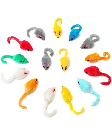 CHIWAVA 4.1'' Furry Cat Toy Mice Rattle - Interactive Play Assorted Color - 36PCS - Buy Online on SooperMarket.com