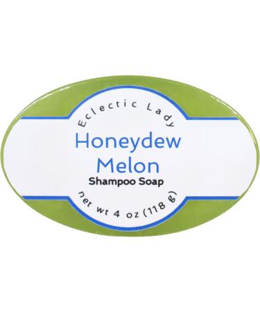 Eclectic Lady Honeydew Melon Shampoo Soap Bar with Pure Argan Oil Silk Protein Honey Protein and Extracts of Calendula Flower Aloe Carrageenan Sunflower - 4 oz Bar