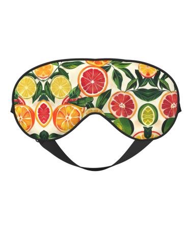 SSIMOO Citrus Fruit Pattern Sleep Mask-Adjustable Breathable Fashionable Eye Mask for A Comfortable Sleep Experience Black