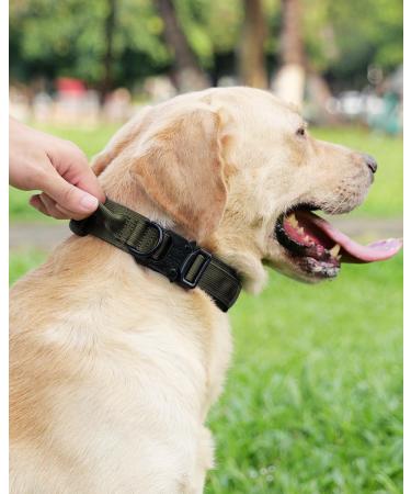 Joyal Tactical Dog Collar | Medium-Sized Dog Collar with Handle & QR Code | Army Green - Buy Online on SooperMarket.com
