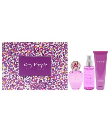Perry Ellis Very Purple for Women - 3 Pc Gift Set 3.4oz EDP Spray 3oz Body Lotion 4oz Body Mist