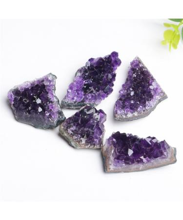 1PC 60-80g Natural Raw Purple Brazilian Amethyst Stone Quartz Crystal Cluster Geode Specimen Home Decor Craft Ornament Component