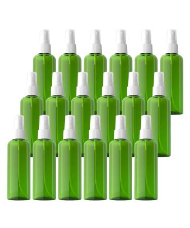 TIANZD 24 Pieces Empty 100 ml Green PET Plastic Fine Mist Pump Spray Bottles with White Top Portable Sprayer for Perfume Water Cosmetic Travel Containers Refillable 2x Funnel
