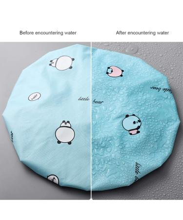 2 Piece Waterproof Shower Hood Bath Cap for Women - Reusable Elastic Hair Cap in Blue & Gray | Ideal for Bathing and Spa - Buy Online on SooperMarket.com