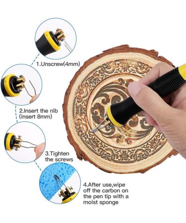 Viiart Professional Pyrography Tool Kit 60W Upgraded Wood Burning Kits with 20pcs Pyrography Wire Tips Digital Adjustable Pyrography Machine for Wood and Gourd(Single Pen) - Buy Online on SooperMarket.com