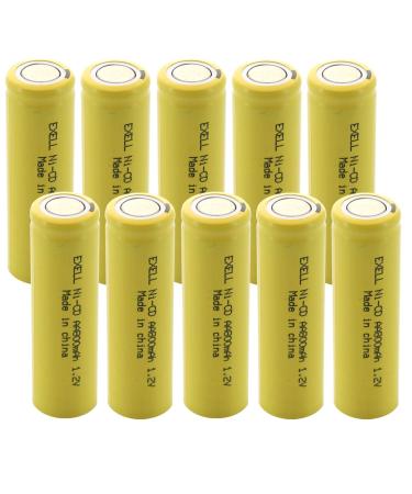 10pc AA 1.2V 800mAh NiCd Rechargeable Flat Top Assembly Cell Batteriesfor high power static applications (Telecoms UPS and Smart grid) electric mopeds meters radios RC devices electric tools