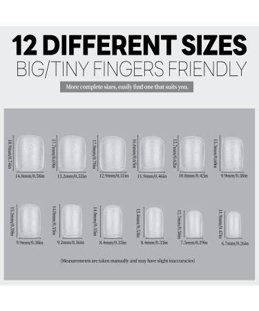 240 PCS Short Square Gel False Nail Tips Extension Kit | Full Cover Soft Gel | 12 Sizes | Nail Salon & DIY - Buy Online on SooperMarket.com