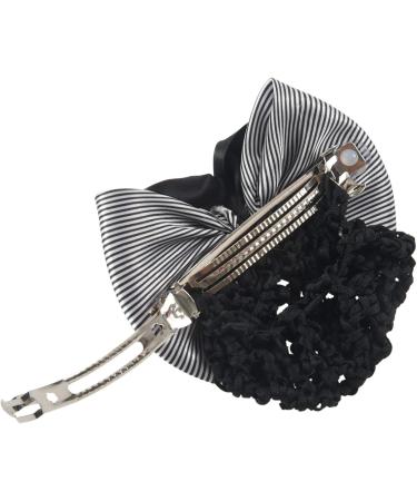 Lodokdre Faux Rhinestone Decor Ruched Bow Hair Snood Net Bun Cover White Black - Buy Online on SooperMarket.com