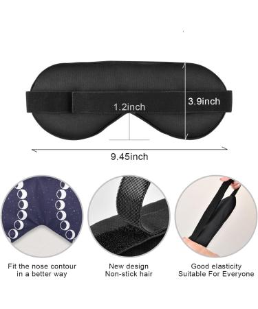 Haskirky Light Blocking Eye Mask - Adjustable Unisex Travel Mask for Deep Sleep and Meditation - Breathable & Comfortable - Moon Phases Design - Buy Online on SooperMarket.com