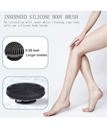 INNERNEED Food-grade Soft Silicone Body Scrubber Shower Brush - Gentle Exfoliating and Lather Well - Black - Buy Online on SooperMarket.com