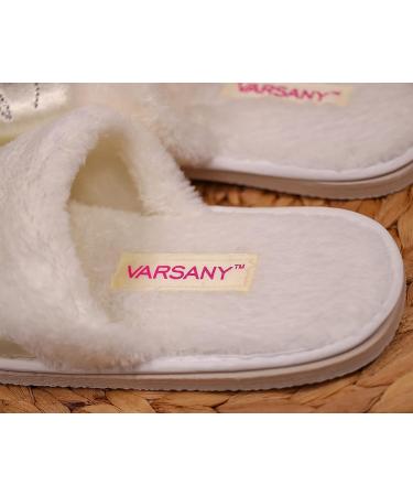 Varsany Clear Diamante Rhinestone Spa Slippers for Bride, Hen Party, Wedding - Hotel Honeymoon Slippers - Buy Online on SooperMarket.com