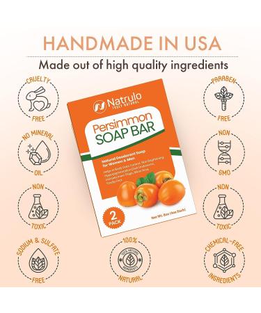 Persimmon Soap Bar for Body Odor Control & Brightening | Deodorizing Body Wash with Japanese Persimmon & Green Tea Extract | Eliminates Nonenal Odor, Hyperpigmentation, Dark Underarms - Buy Online on SooperMarket.com