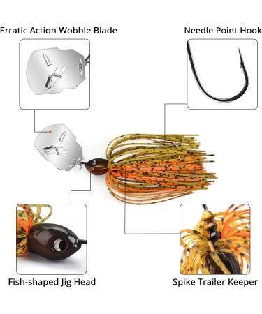 MadBite Bladed Jig Fishing Lures 5 pc and 3 pc Multi-Color Kits with Vibrating Action, Heavy-Wire Hooks, and Storage Box - 3/8 oz - Ideal for Clear Water & Muddy Water fishing - Buy Online on SooperMarket.com
