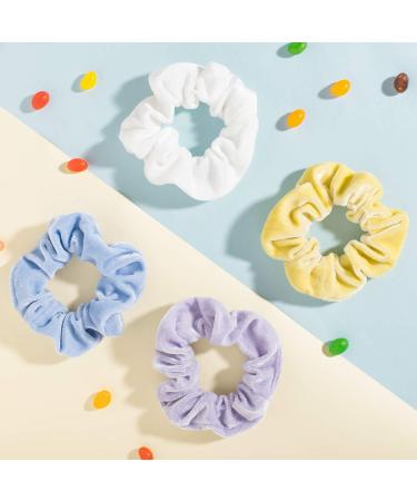 Whaline Macaron Theme Big Velvet Hair Scrunchies - 12 Ice Cream Colors for Girls & Women - Buy Online on SooperMarket.com