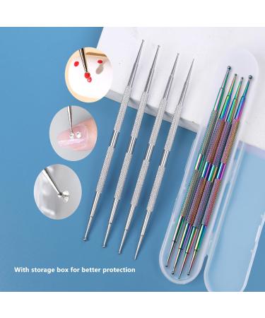 Nail Art Dotting Pen 8PCS 2 Way Dotting Pen Tool Metal Dotting Pen Nail Polish Colouring Pen Double Ended Nail Art Dotting Pen for Home DIY Salon Use - Buy Online on SooperMarket.com