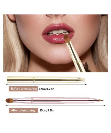 Yoizyfree 3 PCS Retractable Lip Brush Set - Double-Ended Travel Makeup Brushes for Lipstick & Lip Gloss (Gold Pink Purple) - Perfect for International Shipping - Buy Online on SooperMarket.com