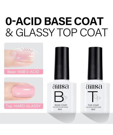 AILLSA Pink Gel Nail Polish Set - French Manicure UV Gel Starter Kit | Base & Top Coat Included - Light Baby Pink & Nude Soak Off | Perfect for DIY Nail Art & Salon Use - Buy Online on SooperMarket.com