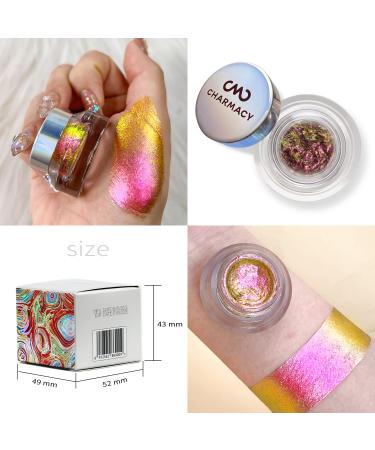 CHARMACY Multi Chrome Flakes Cream Chameleon Gel Eyeshadow - Highly Pigmented Long Lasting Sparkle Metallic Makeup - 2.8g (03) - Buy Online on SooperMarket.com
