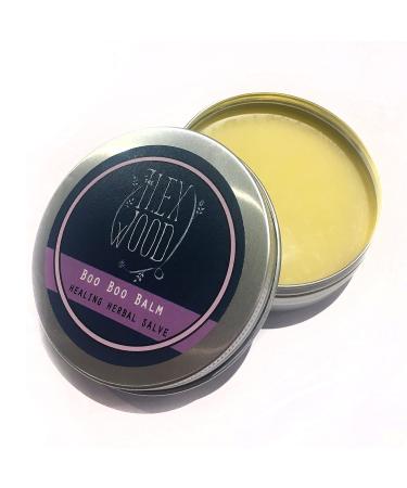 The Ilex Wood - Vegan Herbal Soothing Salve 'Boo Boo Balm' - For skin irritation scrapes bites and stings. Palm oil free cruelty free plastic free handcrafted in the UK - 100ml