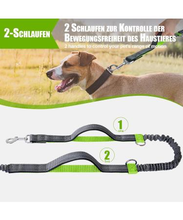 Snocyo Jogging Leash for Medium & Large Dogs | Elastic Reflective Dog Leash with Double Handle & Waist Belt | Perfect for Running & Exercise - Buy Online on SooperMarket.com